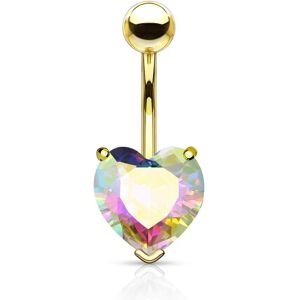 Piercing Street Piercing nombril dore coeur cristal aurore boreale - Dore