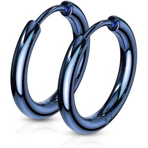 Piercing Street Paire boucles d'oreille anneaux en acier bleu - Bleu