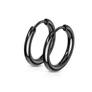 Piercing Street Paire boucles d'oreille anneaux en acier noir - Noir