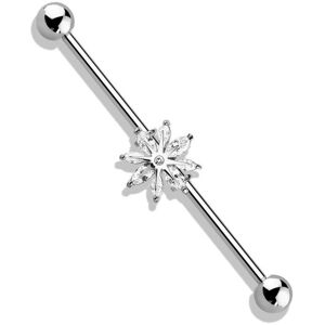 Piercing Street Piercing industriel oreille flocon de neige - Argente