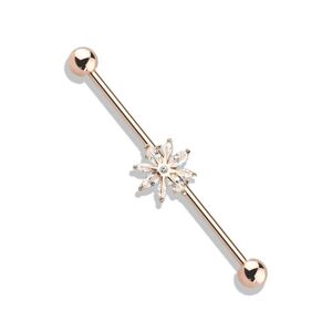 Piercing Street Piercing industriel oreille plaque or rose flocon de neige - Or Rose