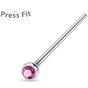 Piercing Street Piercing nez fishtail pliable strass fuchsia - Argente