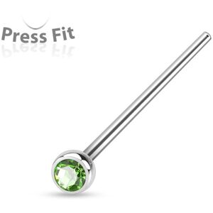 Piercing Street Piercing nez fishtail pliable strass vert - Argente