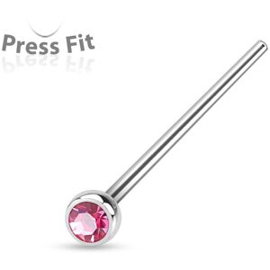 Piercing Street Piercing nez fishtail pliable strass rose - Argente