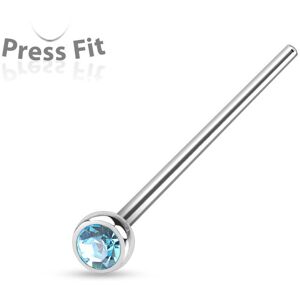 Piercing Street Piercing nez fishtail pliable strass turquoise - Argente