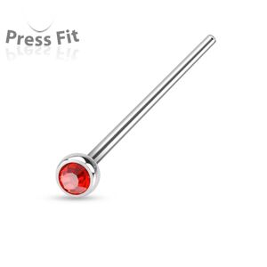 Piercing Street Piercing nez fishtail pliable strass rouge - Argente