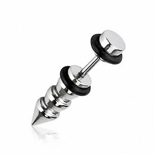 Piercing Street Piercing oreille faux ecarteur triple spike - Argente