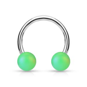 Piercing Street Piercing oreille fer a cheval boules perlees mat vert - Vert