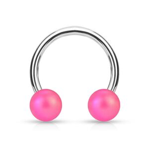 Piercing Street Piercing oreille fer a cheval boules perlees mat rose - Rose