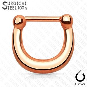Piercing Street Piercing septum clipsable en acier chirurgical or rose - Or Rose