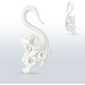 Piercing Street Piercing ecarteur oreille en os floral balinais - Blanc