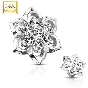 Piercing Street Piercing microdermal Or blanc 14 Carats fleur a 7 strass - Argente