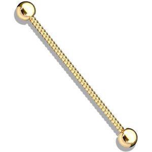 Piercing Street Piercing industriel oreille corde torsadee acier dore - Dore