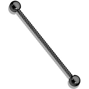 Piercing Street Piercing industriel oreille corde torsadee acier noir - Noir