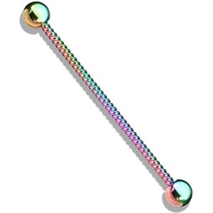 Piercing Street Piercing industriel oreille corde torsadee acier multicolore - Multicolore