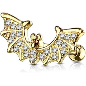 Piercing Street Piercing cartilage oreille plaque or chauve-souris - Dore