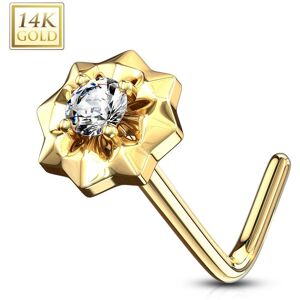 Piercing Street Piercing nez Or jaune 14 carats etoile a pierre blanche - Dore