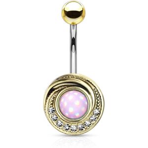 Piercing Street Piercing nombril tourbillon tribal dore pierre lumineuse rose - Dore