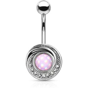 Piercing Street Piercing nombril tourbillon tribal pierre lumineuse rose - Argente