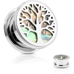 Piercing Street Piercing tunnel oreille arbre de vie nacre abalone - Argente