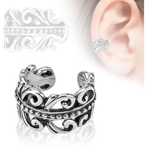 Piercing Street Faux piercing oreille manchette motif tourbillon - Argente