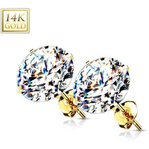 Piercing Street Paire Boucles d'oreille Clous Pierre Ronde Or Jaune 14 carats - Dore