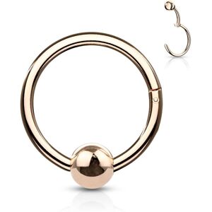 Piercing Street Piercing oreille anneau boule avec charniere acier rose - Or Rose