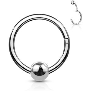 Piercing Street Piercing oreille anneau boule avec charniere acier chirurgical - Argente