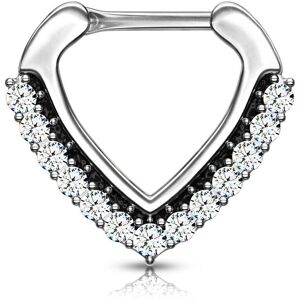 Piercing Street Piercing septum click chevron pave de strass - Argente