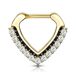 Piercing Street Piercing septum click chevron dore pave de strass - Dore