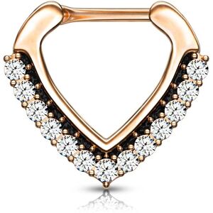 Piercing Street Piercing septum click chevron rose pave de strass - Or Rose