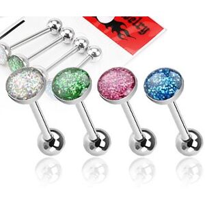 Piercing Street Lot de 4 Piercing langue dôme a paillettes - Argente