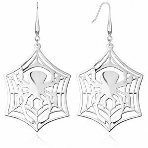 Piercing Street Paire boucles d'oreille toile d'araignee - Argente