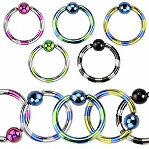 Piercing Street Piercing oreille Anneau Captif Titanium Bicolore - Multicolore