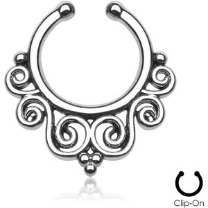 Piercing Street Faux piercing septum courbes tribales argente - Argente