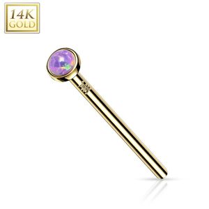 Piercing Street Piercing nez fishtail Or jaune 14 carats opale violet - Dore