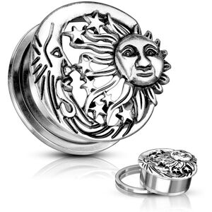 Piercing Street Piercing tunnel oreille lune etoile soleil - Argente