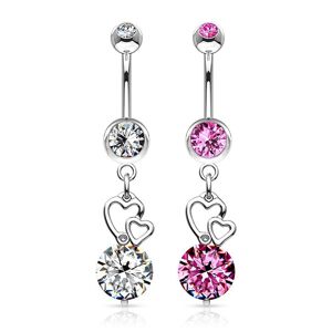 Piercing Street Piercing nombril coeurs gemme -