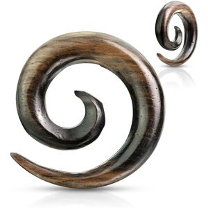 Piercing Street Piercing ecarteur spirale en bois d'ebene strie - Marron