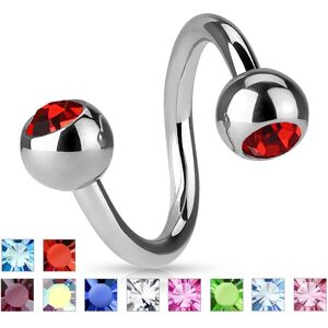 Piercing Street Piercing oreille Spirale Strass - Argente