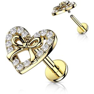 Piercing Street Piercing labret oreille coeur et ruban dore - Dore