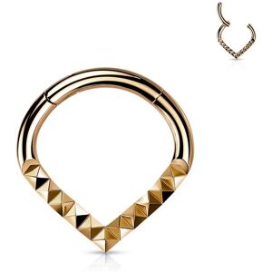 Piercing Street Piercing oreille anneau segment acier rose chevrons pyramides - Or Rose