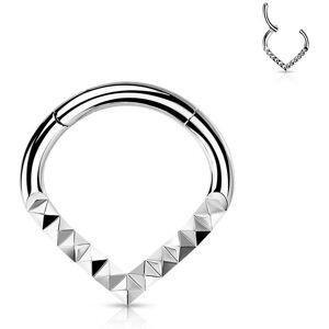 Piercing Street Piercing oreille anneau segment acier chirurgical chevrons pyramides - Argente