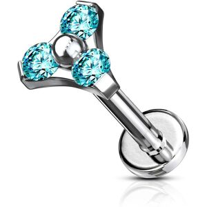 Piercing Street Piercing labret oreille triangle turquoise - Argente