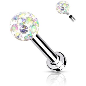 Piercing Street Piercing labret oreille cristaux aurore boreale - Argente