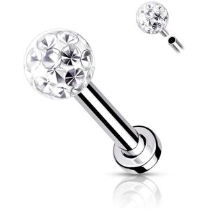 Piercing Street Piercing labret oreille cristaux blanc - Argente