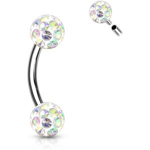 Piercing Street Piercing arcade boules a cristaux aurore boreale - Argente