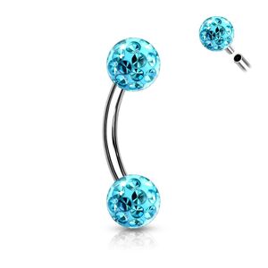 Piercing Street Piercing arcade boules a cristaux turquoise - Argente