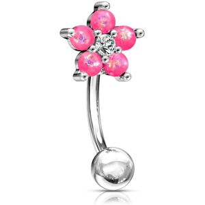 Piercing Street Piercing arcade fleur opalescente rose - Argente