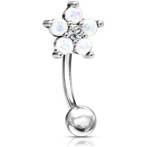 Piercing Street Piercing arcade fleur opalescente blanc - Argente